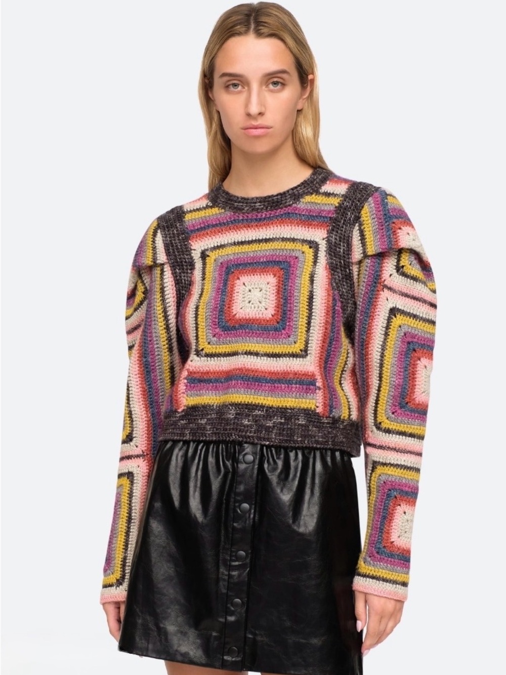 Sea New York Crochet Sweater Multi Colored Size XS